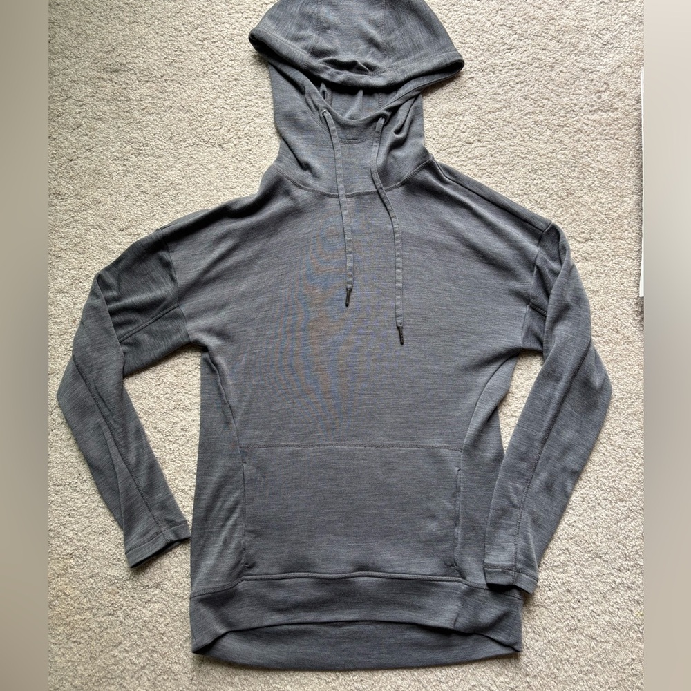 Woolx 100% Merino Wool Callie Hoodie Grey Charcoal Small